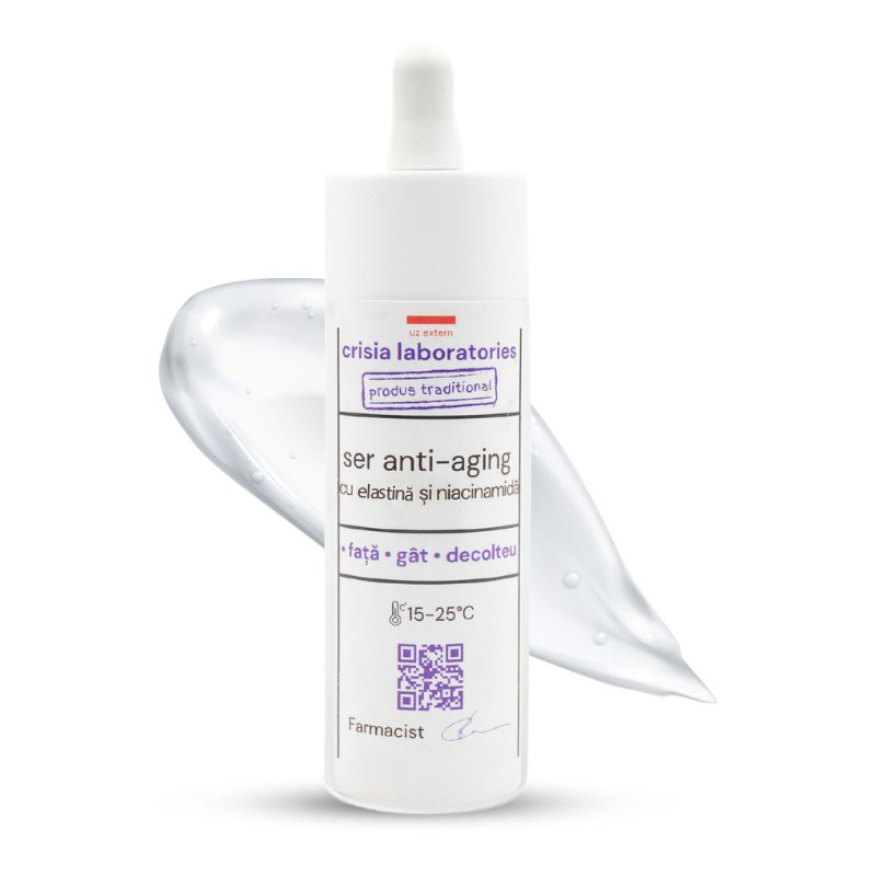 SER ANTI-AGING CU ELASTINA 0.5% SI NIACINAMIDA 4% <br>- 30 ML